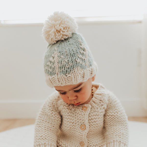 Mommy & Me - Winter Blue Forest Knit Beanies - HoneyBug 