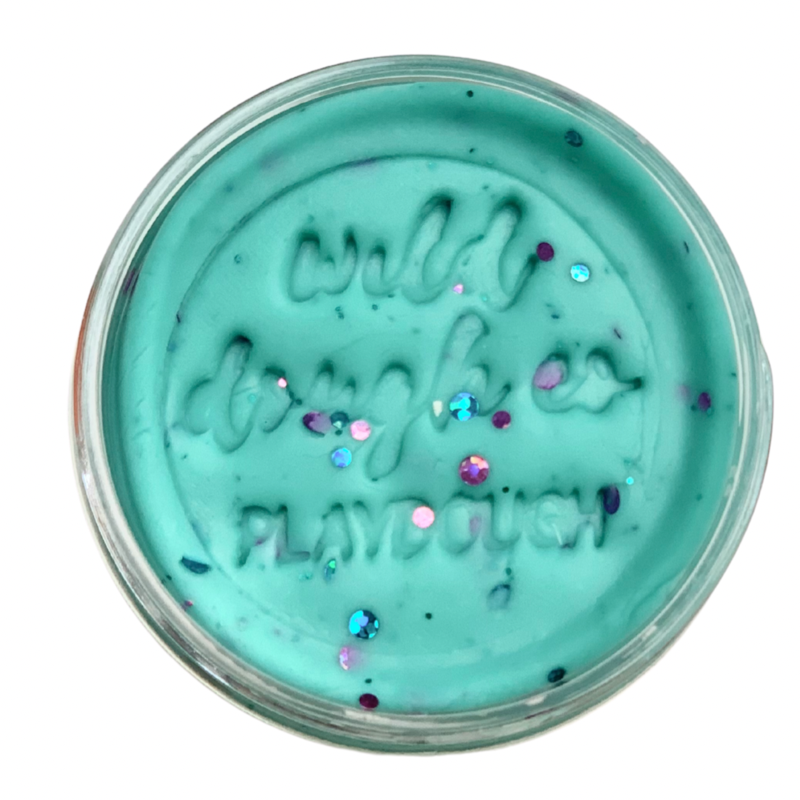 Mermaid Mint Glitter Playdough - HoneyBug 