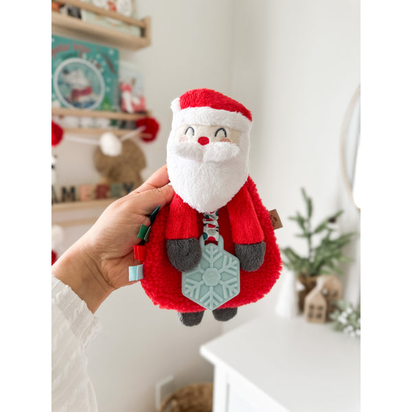 Holiday Itzy Lovey™ + Silicone Teether Toy - Santa - HoneyBug 