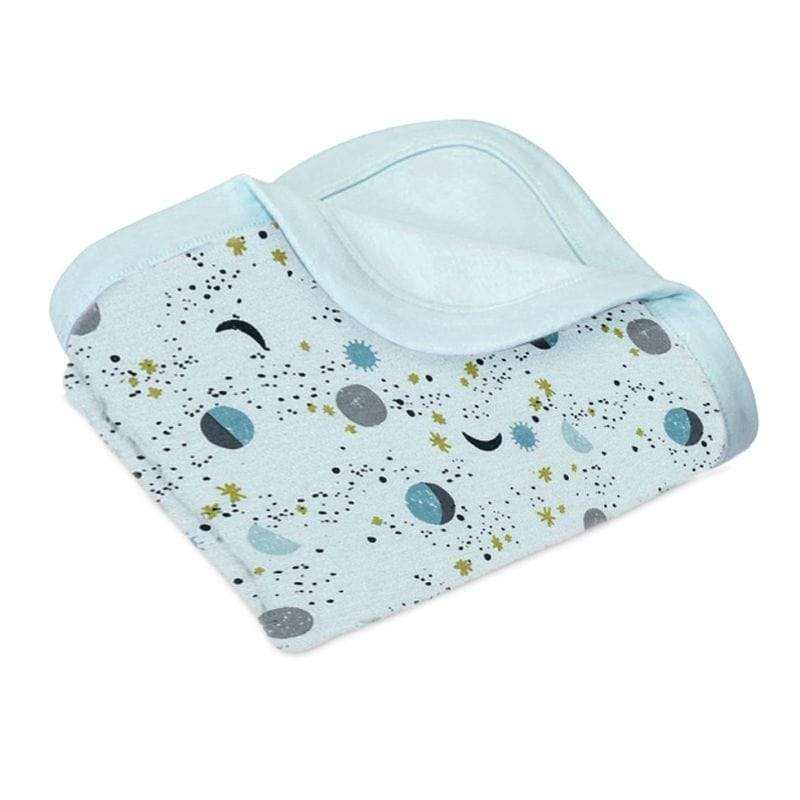 Organic Cotton Baby Blanket – Mint moon & stars - HoneyBug 