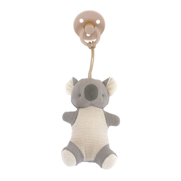 Bitzy Pal Koala Natural Rubber Pacifier & Stuffed Animal - HoneyBug 