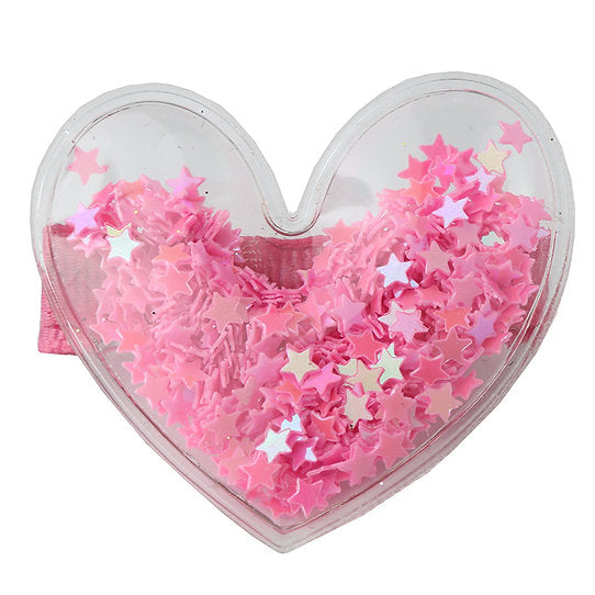 Confetti Heart Hair Clips - Hot Pink - HoneyBug 