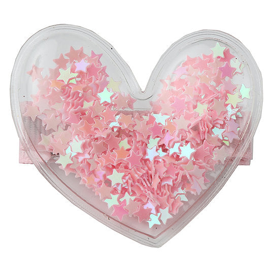 Confetti Heart Hair Clips - Pink - HoneyBug 