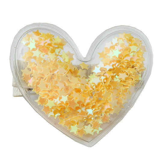 Confetti Heart Hair Clips - Yellow - HoneyBug 