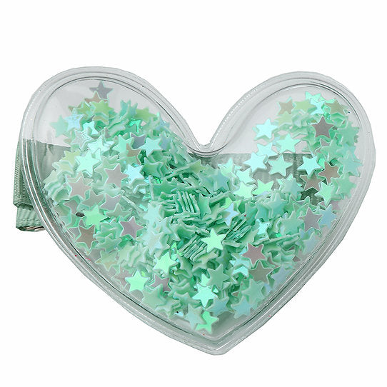 Confetti Heart Hair Clips - Green - HoneyBug 