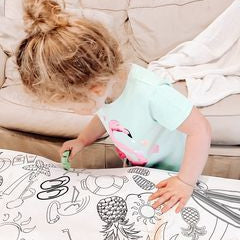 Beach Themed Coloring Table Cover by Creative Crayons Workshop - HoneyBug 