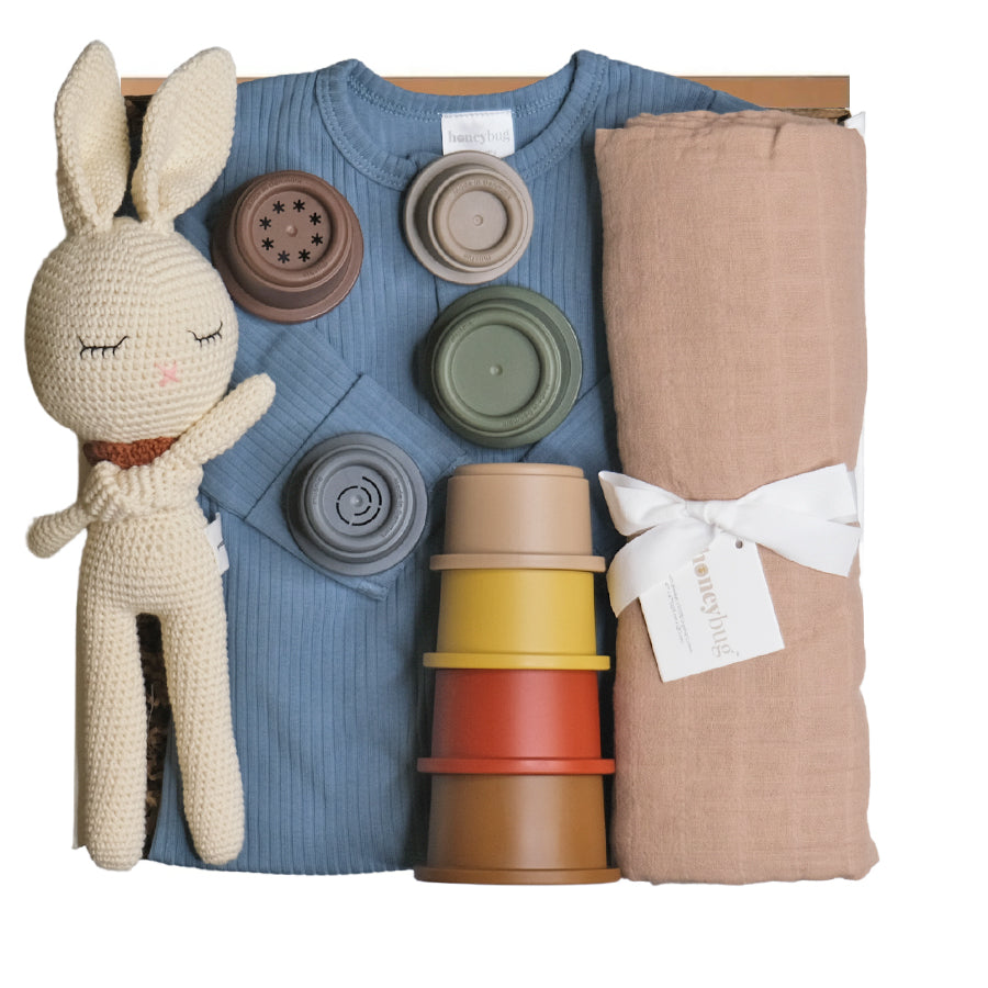 Bunny Friend Gift Box - Blue - HoneyBug 