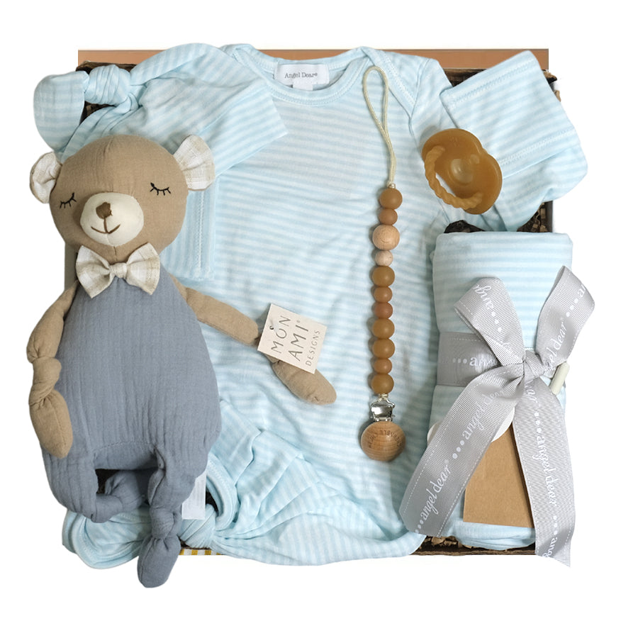 Bunny Stripe Gift Box - Blue - HoneyBug 