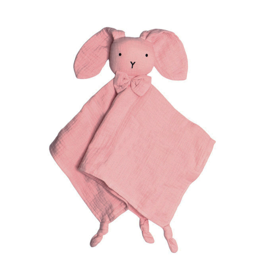 Organic Cotton Muslin Bunny Lovey Blush HoneyBug
