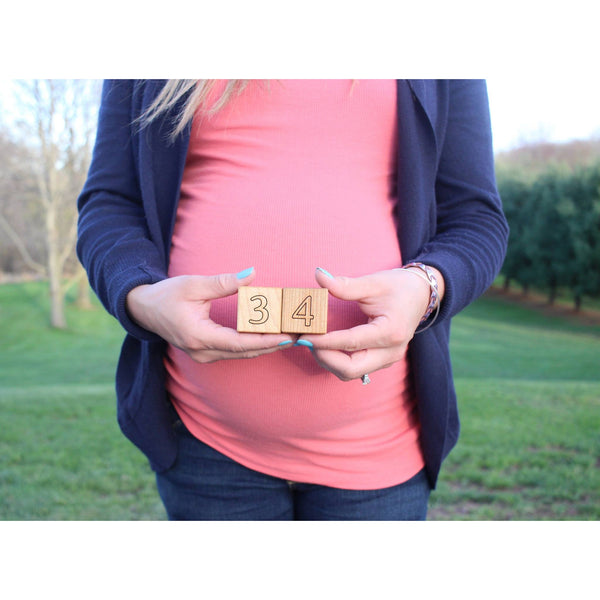 Bump & Baby Milestone Wooden Blocks - HoneyBug 