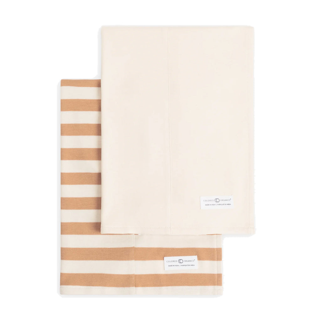 Burp Cloth (2-pack) - Ely Stripe + Natural - HoneyBug 