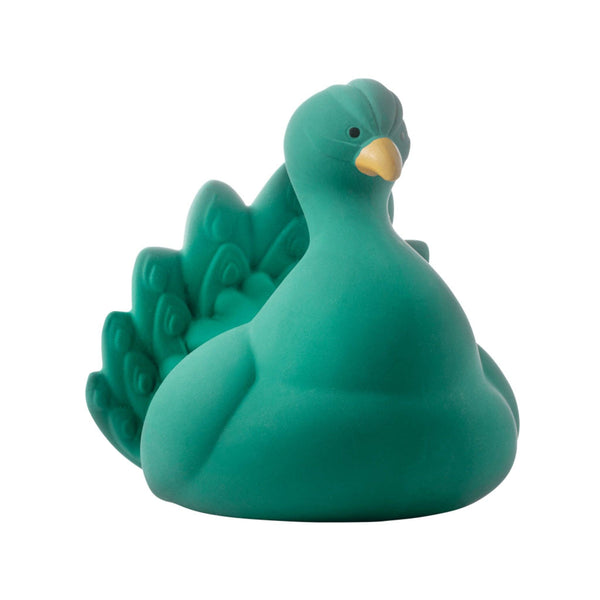 Natural Rubber Bath Toy Peacock - Green - HoneyBug 