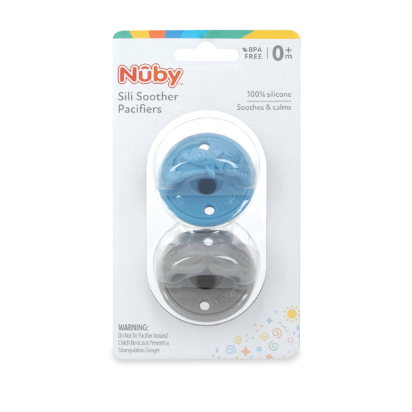 Sili Soother Pacifier - Blue & Grey - HoneyBug 