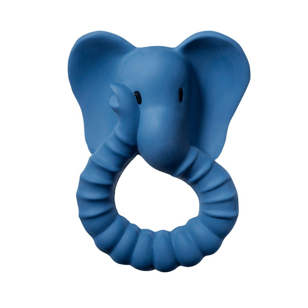 Natural Rubber Teether Elephant - Blue - HoneyBug 