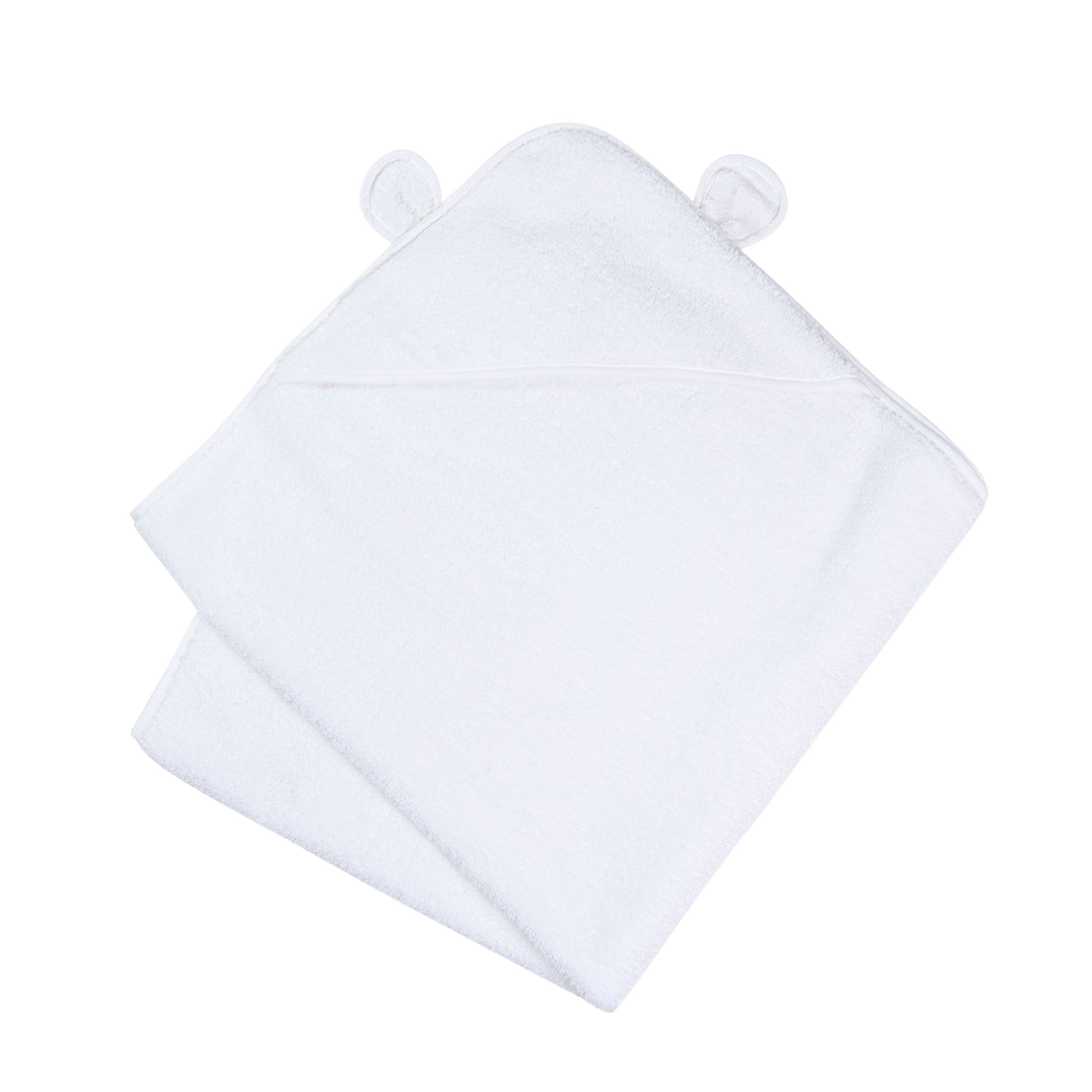 Organic Cotton Hooded Towel - White - HoneyBug 
