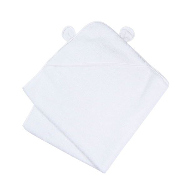 Organic Cotton Hooded Towel - White - HoneyBug 
