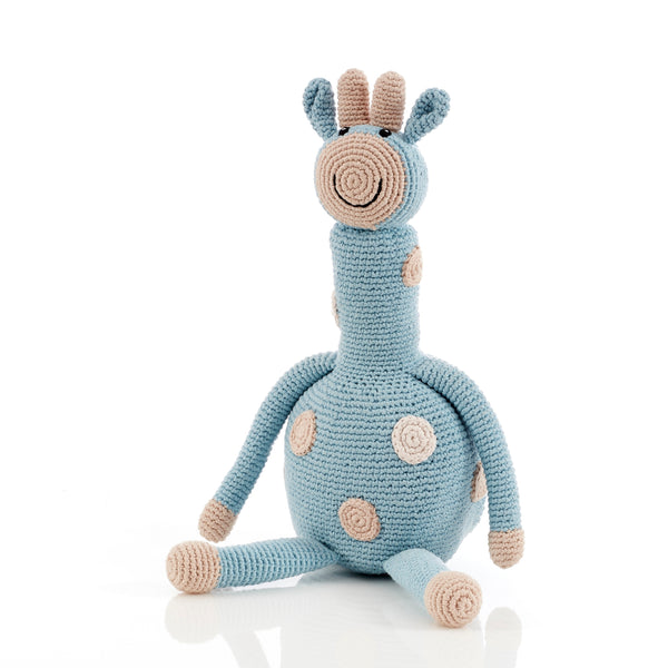 Giraffe Knit Toy - Duck Egg Blue - HoneyBug 