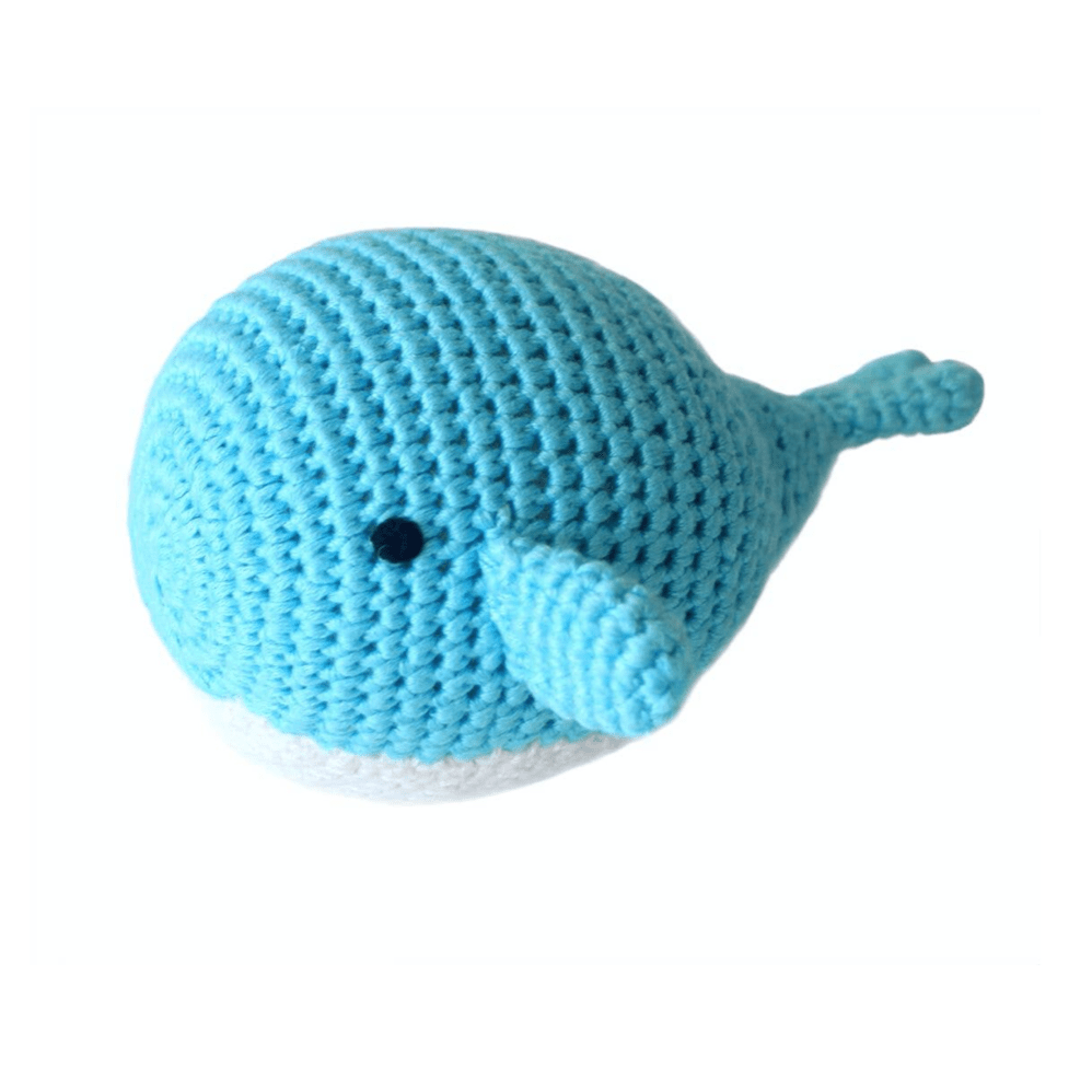 Blue Whale Hand Crocheted Rattle - HoneyBug 