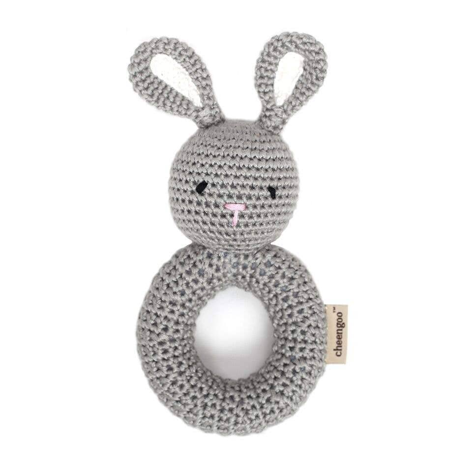 Bunny Ring Hand Crocheted Rattle - HoneyBug 