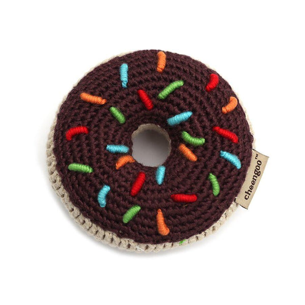 Donut Hand Crocheted Rattle - Chocolate (Cheengoo) - HoneyBug 