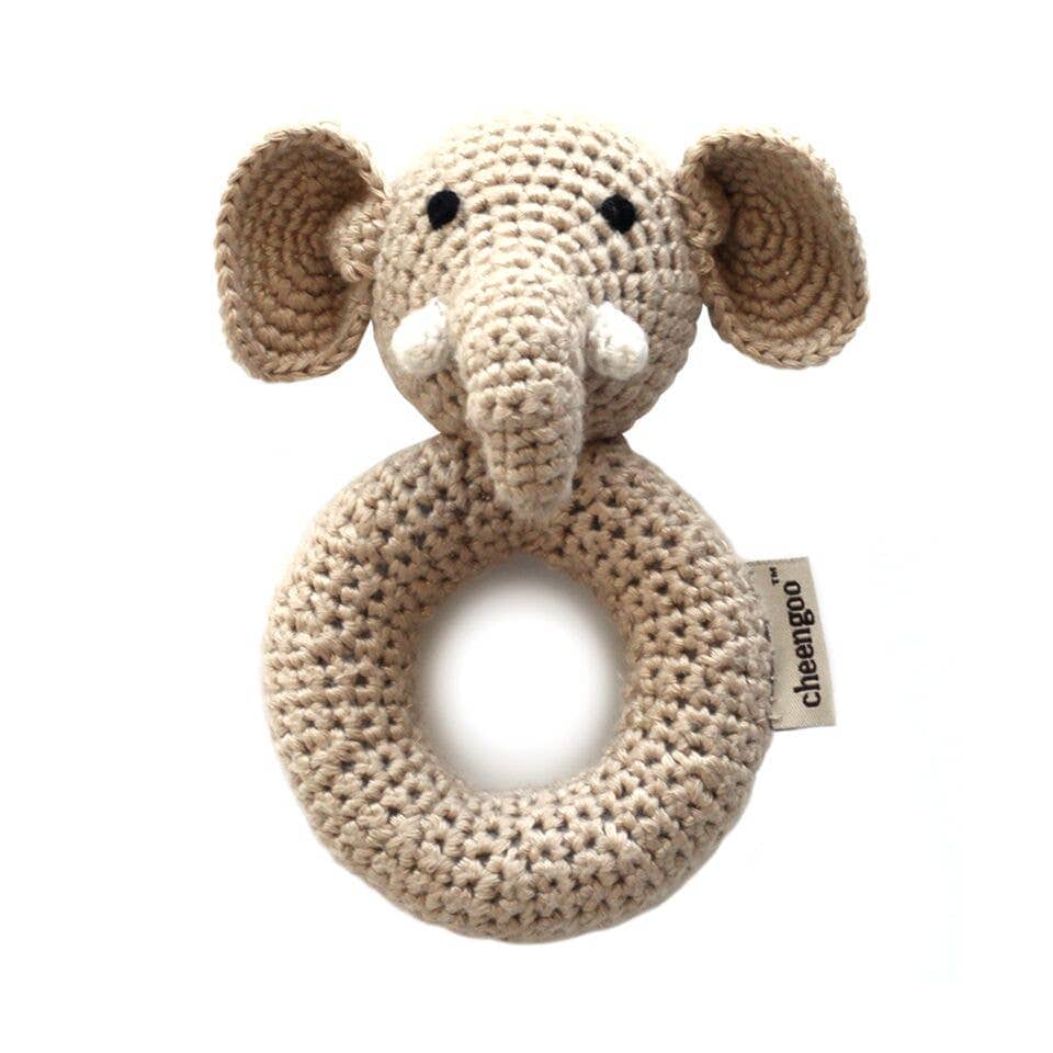 Elephant Ring Hand Crocheted Rattle - HoneyBug 