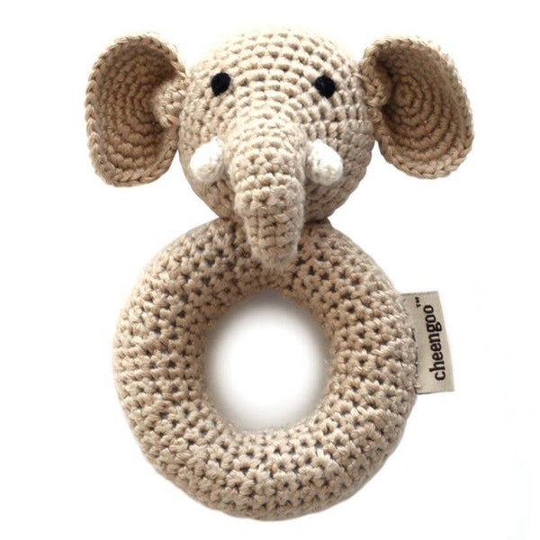Elephant Ring Hand Crocheted Rattle - HoneyBug 