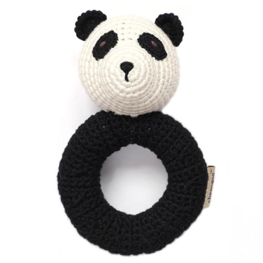 Panda Ring Hand Crocheted Rattle - HoneyBug 