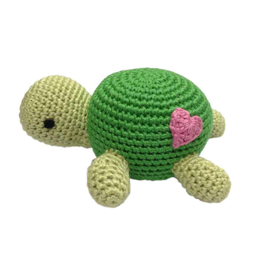 Turtle Hand Crocheted Rattle - HoneyBug 
