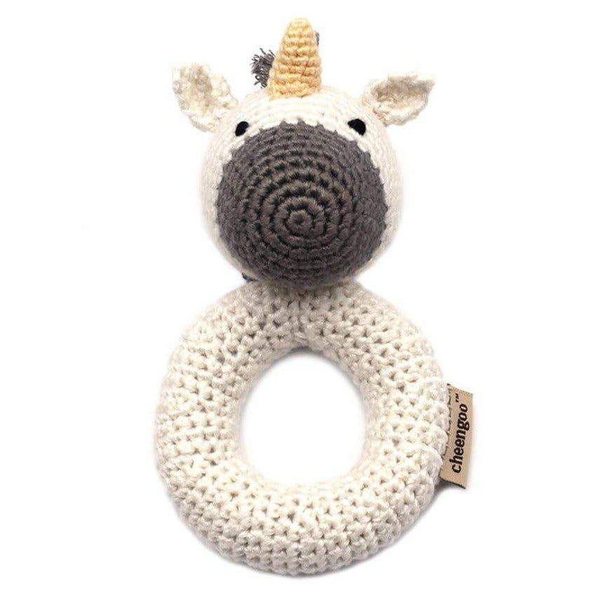 Unicorn Ring Hand Crocheted Rattle - HoneyBug 