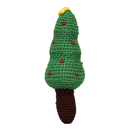 Christmas Tree Stick Hand Crocheted Rattle - HoneyBug 