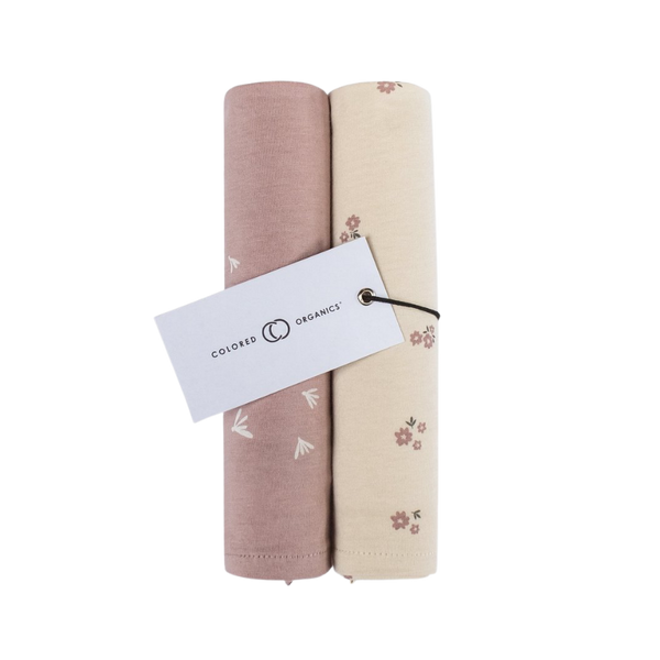 Burp Cloth (2-pack) - Petals + Blossoms - HoneyBug 