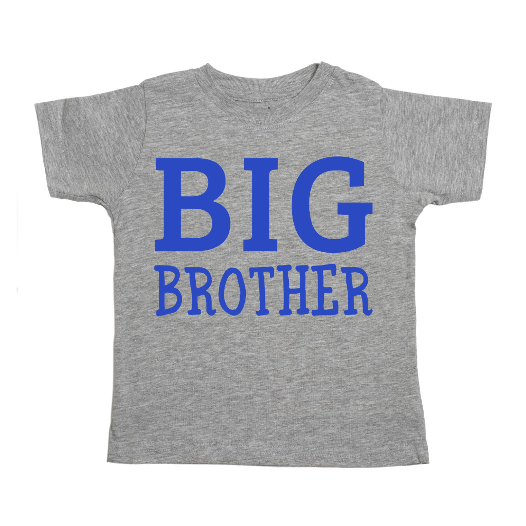 Big Brother Short Sleeve Shirt - Gray + Blue - HoneyBug 