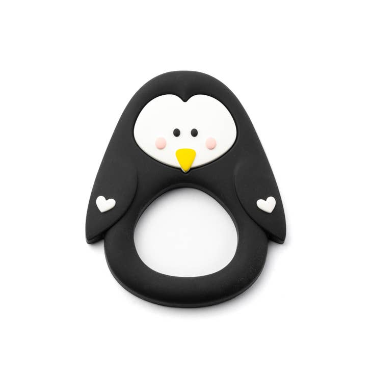 Penguin Teether - Black - HoneyBug 