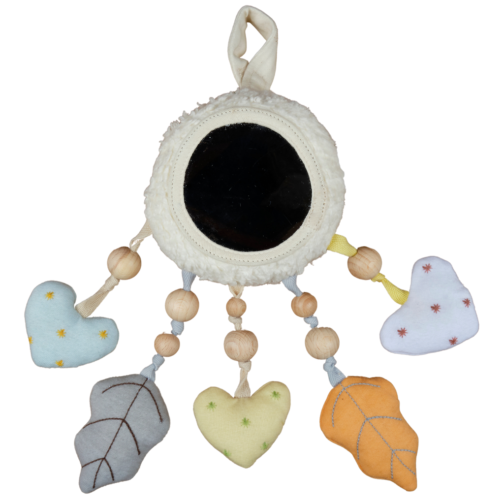 Bahbah the Lamb Baby Mobile with Organic Fabric Hearts - HoneyBug 