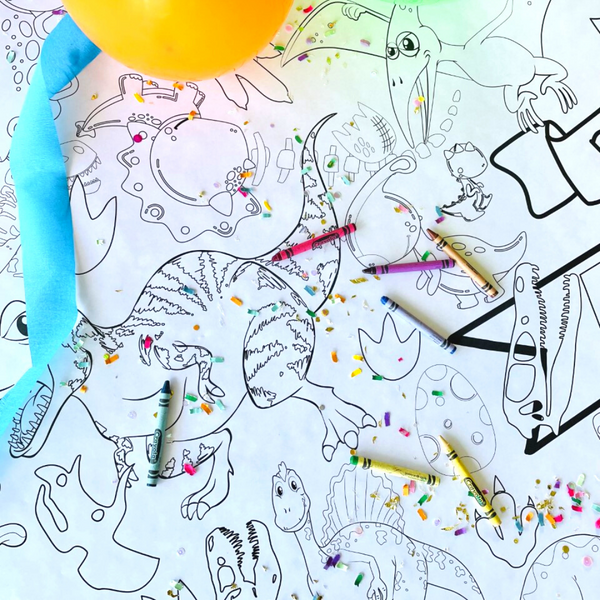 Dinosaur Coloring Tablecloth by Creative Crayons Workshop - HoneyBug 