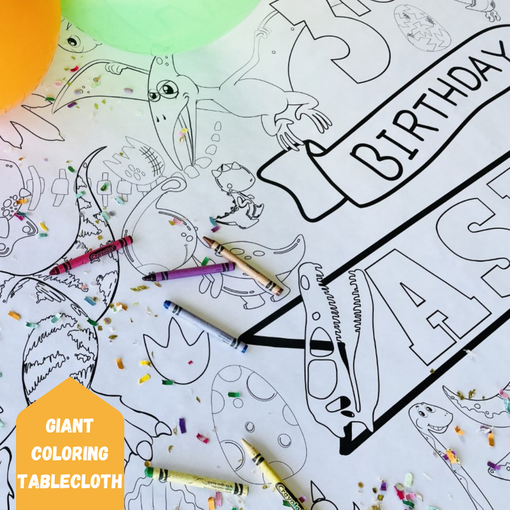Dinosaur Coloring Tablecloth by Creative Crayons Workshop - HoneyBug 
