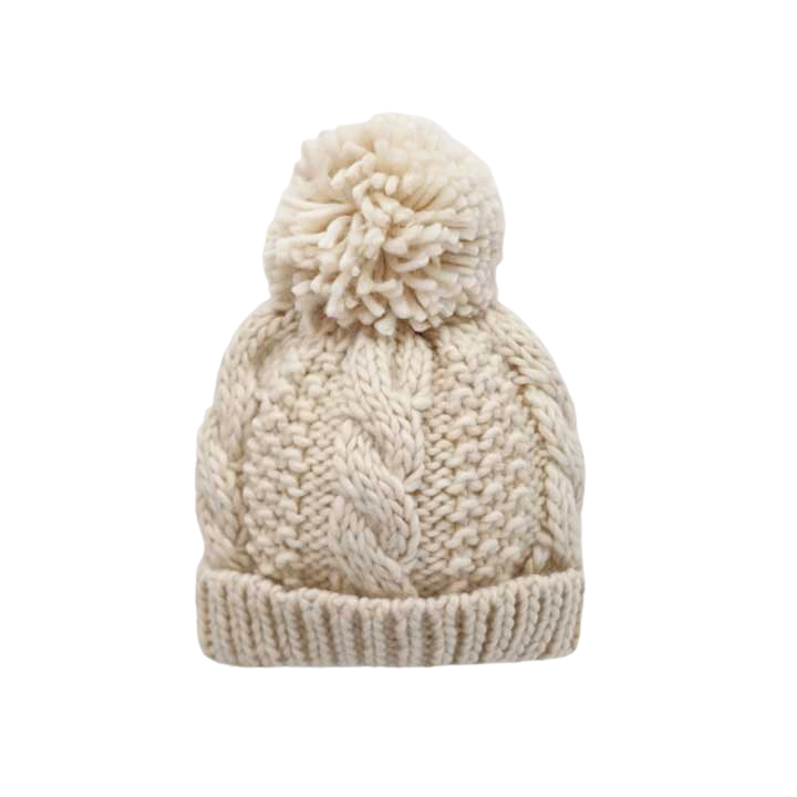 Natural Cable Beanie - HoneyBug 