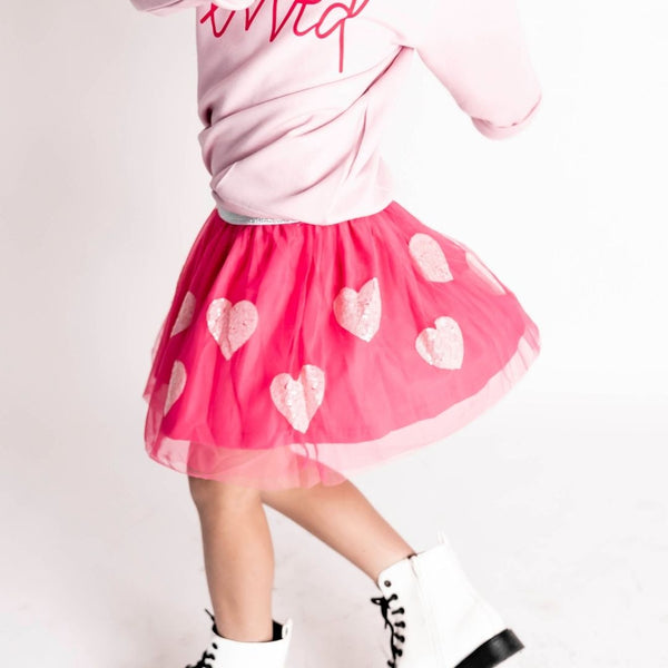 Pink Hearts Tutu - Dress Up Skirt - Valentine's Day Kids Tutu - HoneyBug 