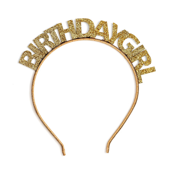 Birthday Girl Headband- Gold Birthday Headband - HoneyBug 