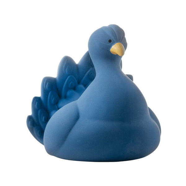 Natural Rubber Bath Toy Peacock - Blue - HoneyBug 