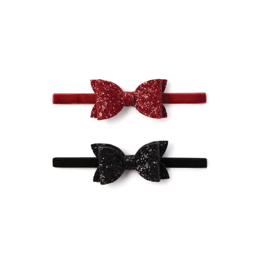 Red and Black Sparkle Bow Headband - HoneyBug 