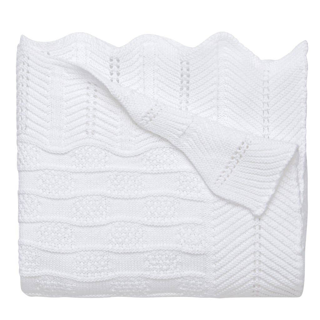 White Textured Blanket - HoneyBug 