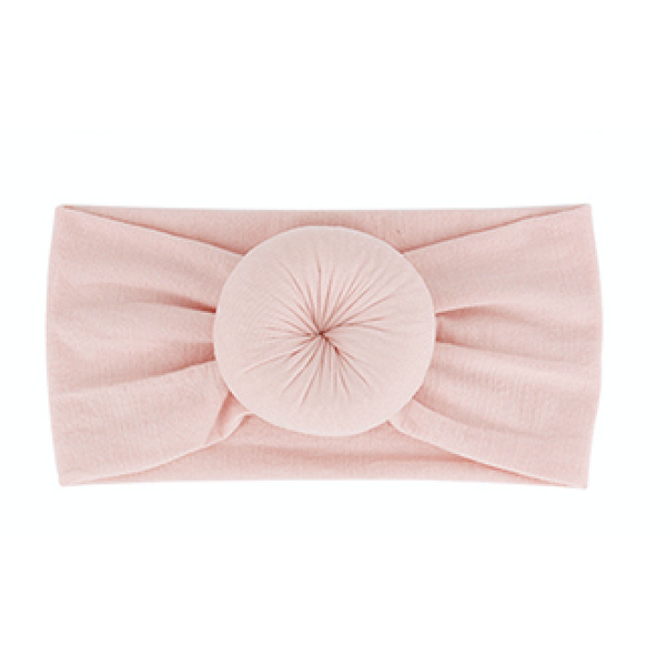 Ballet Pink Nylon Donut Baby Headband - HoneyBug 