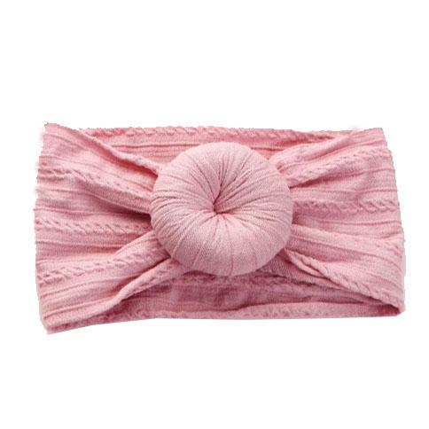Dusty Rose Cable Knit Bun Baby Headband - HoneyBug 