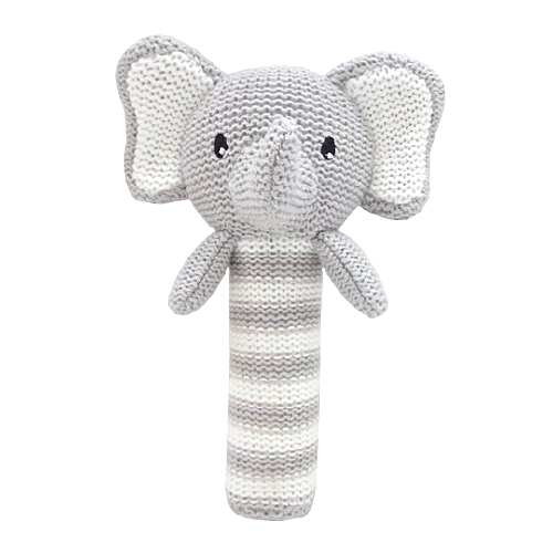 Huggable Knit Rattle - Ezra Elephant - HoneyBug 