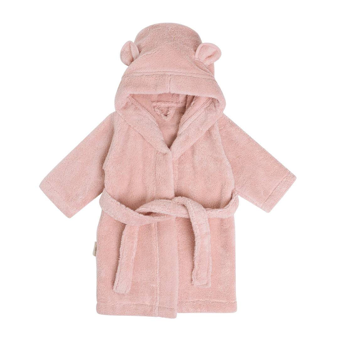 Organic Cotton Hooded Robe - Pink - HoneyBug 