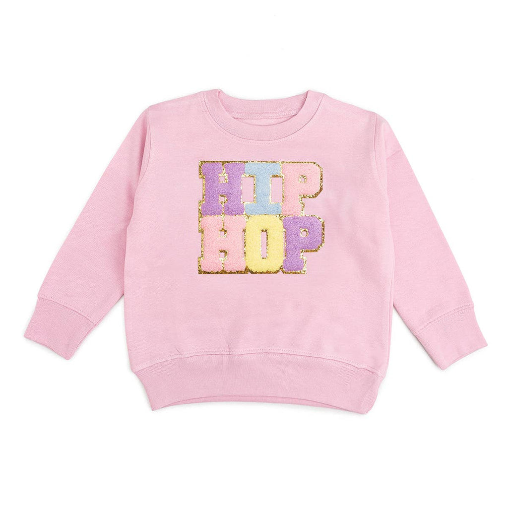 Hip Hop Patch Sweatshirt - Pink - HoneyBug 