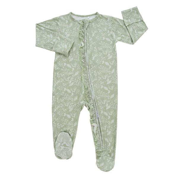 Baby's Breath Bamboo Baby Footie Pajama - HoneyBug 
