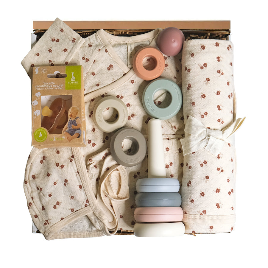 Quincy Mae Bamboo Layette Gift Box - Petite Floral - HoneyBug 
