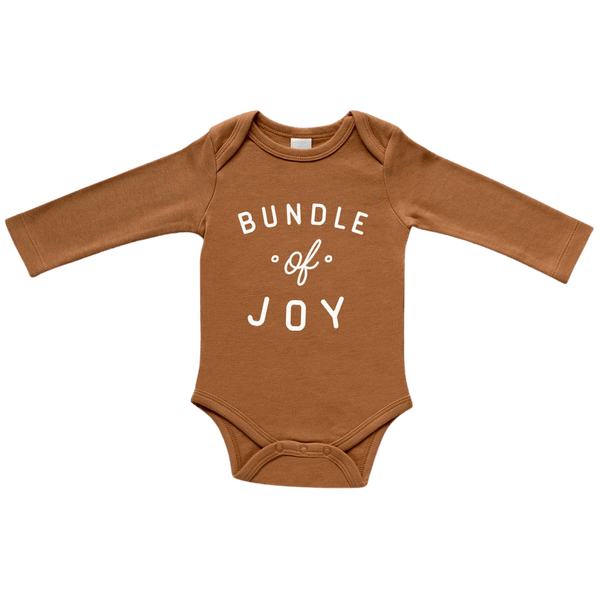 Bundle of Joy Long Sleeve Bodysuit - Camel - HoneyBug 
